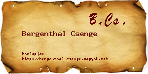 Bergenthal Csenge névjegykártya